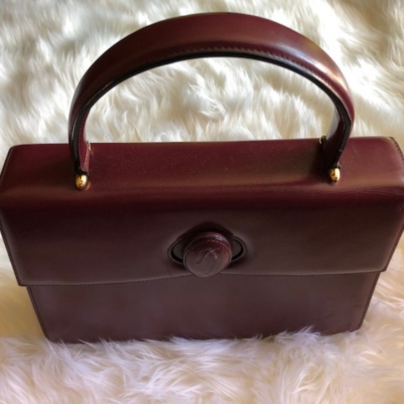 Cartier 'Must de Cartier' Burgundy Leather Satchel - Picture 5 of 8